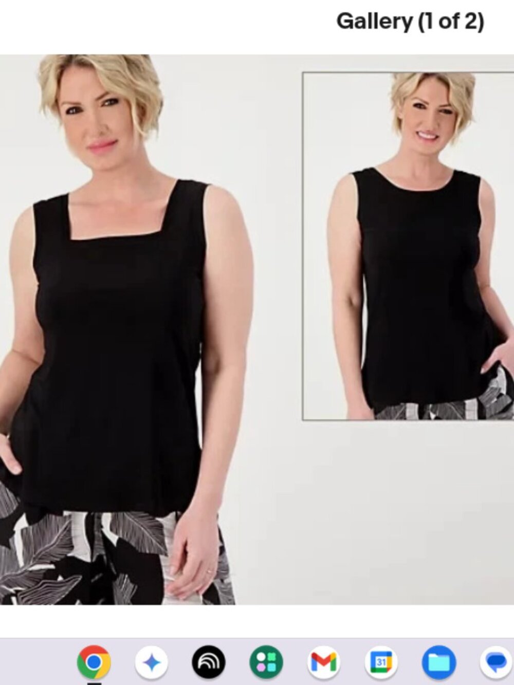 Attitudes by Renee Como Jersey Reversible Tank Top-Black-XL-NEW-A598401